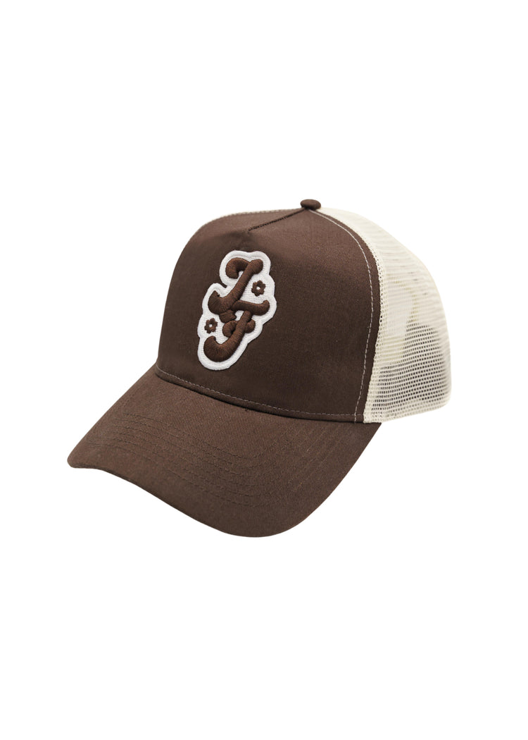 FLOWER CHOCOLATE TRUCKER HAT